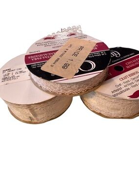 Craft Ribbon Lace Trim - Cream Decorative Fiber Arts